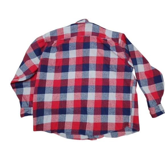 CE Schmidt Workwear Flannel Shirt Mens 2X Blue Red Gray Plaid Thick 100% Cotton - Picture 6 of 9